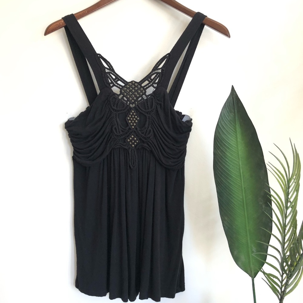 Daytrip Flowy Black Sleeveless Top